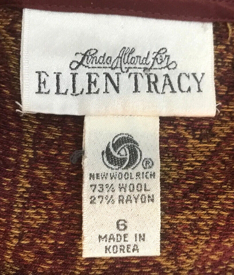 Vtg Ellen Tracy Wool Blend Silk Wrap Skirt Maxi Full Length Paisley Sz 6 Korea