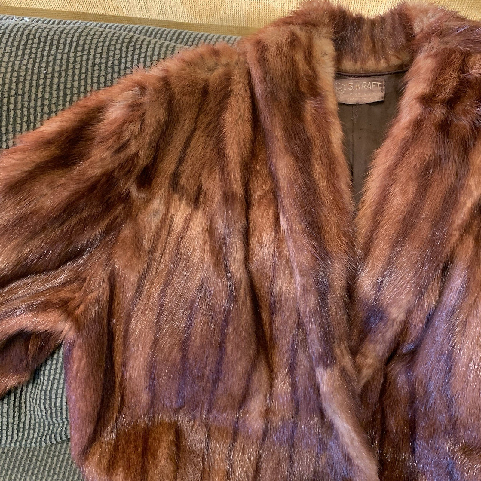 ❤BEAUTIFUL VINTAGE BROWN MINK FUR COAT JACKET