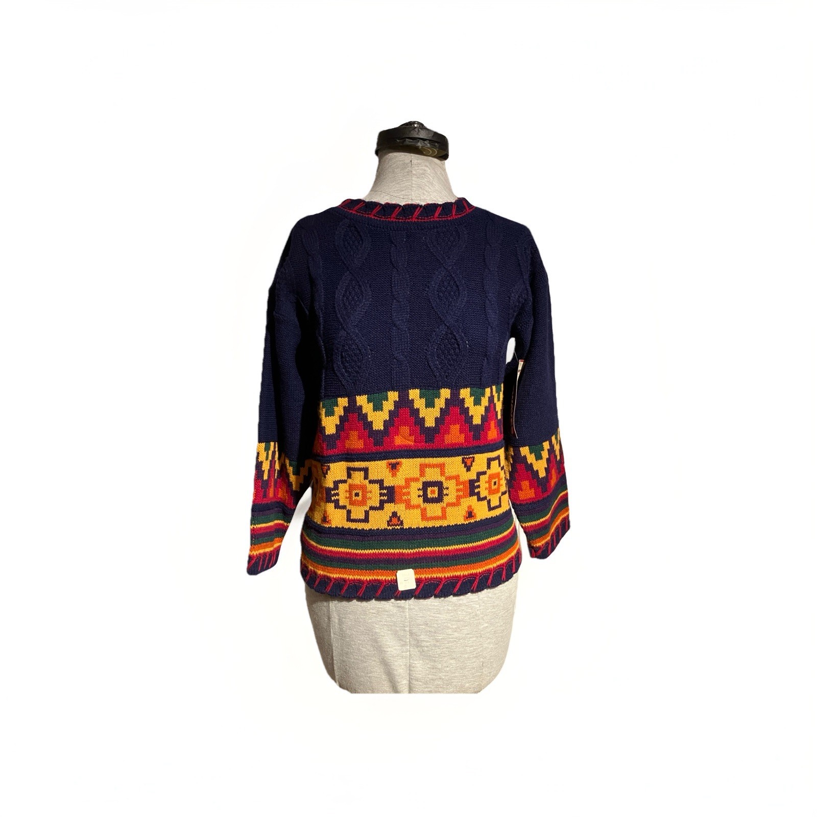 NWT Vintage 80’s Sweater Aztec Pattern Women’s Small Original Tags Attached