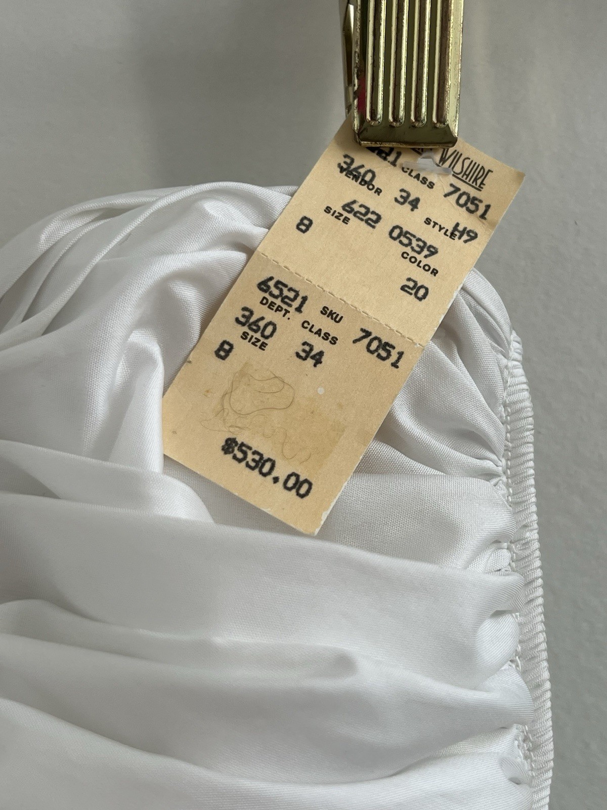 1990’s New $530 Julie Duroche After 5 White Diamond Wedding Prom Dress Dynasty 8