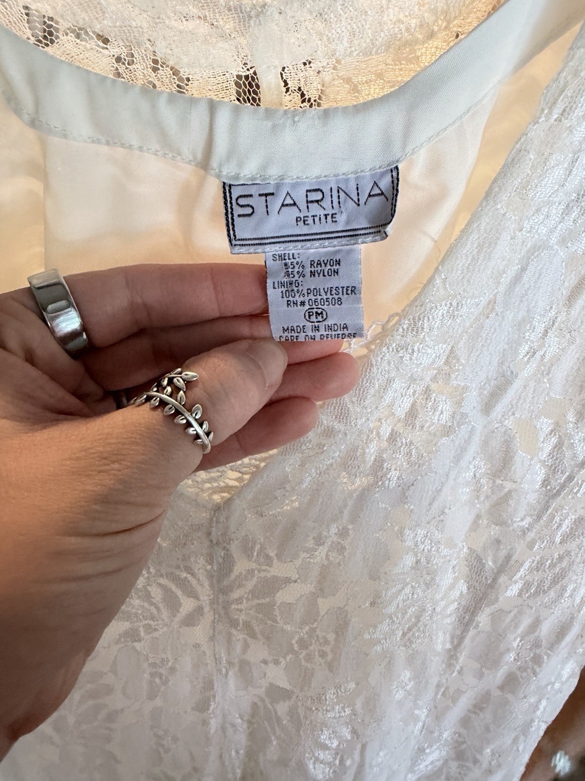 Vintage 80’s Starina white lace dress (cottagecore, boho, bridal, floral)