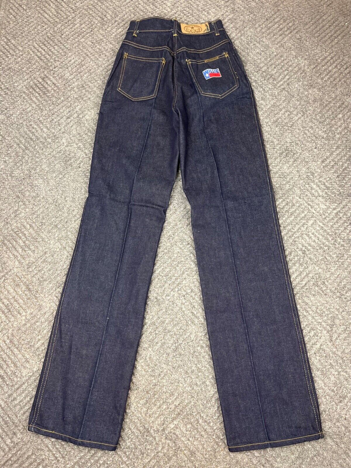 Vintage 80s WILLIE NELSON Denim Jeans Adult 26×35 Blue Dark Wash Embroidered NOS