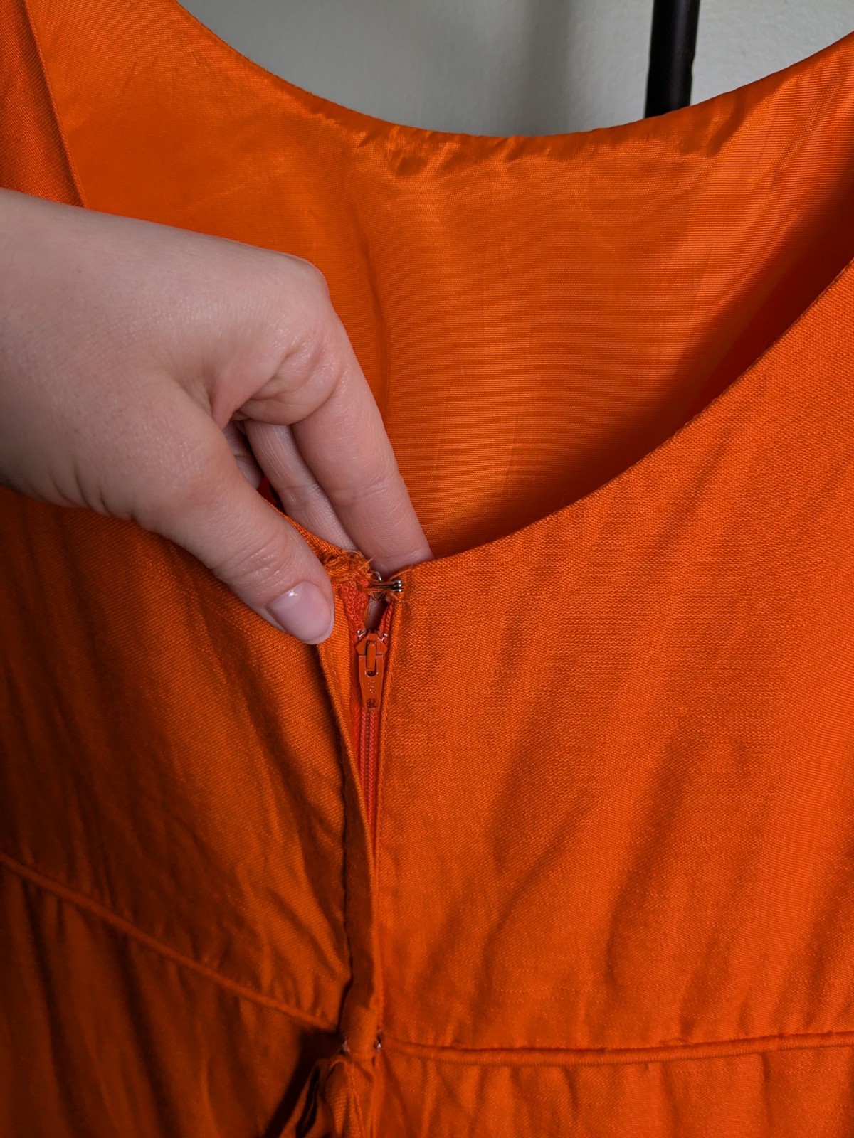 Vibrant Orange Vintage Peter Pan Collar 3/4 Spring Jacket And Wiggle Dress Set