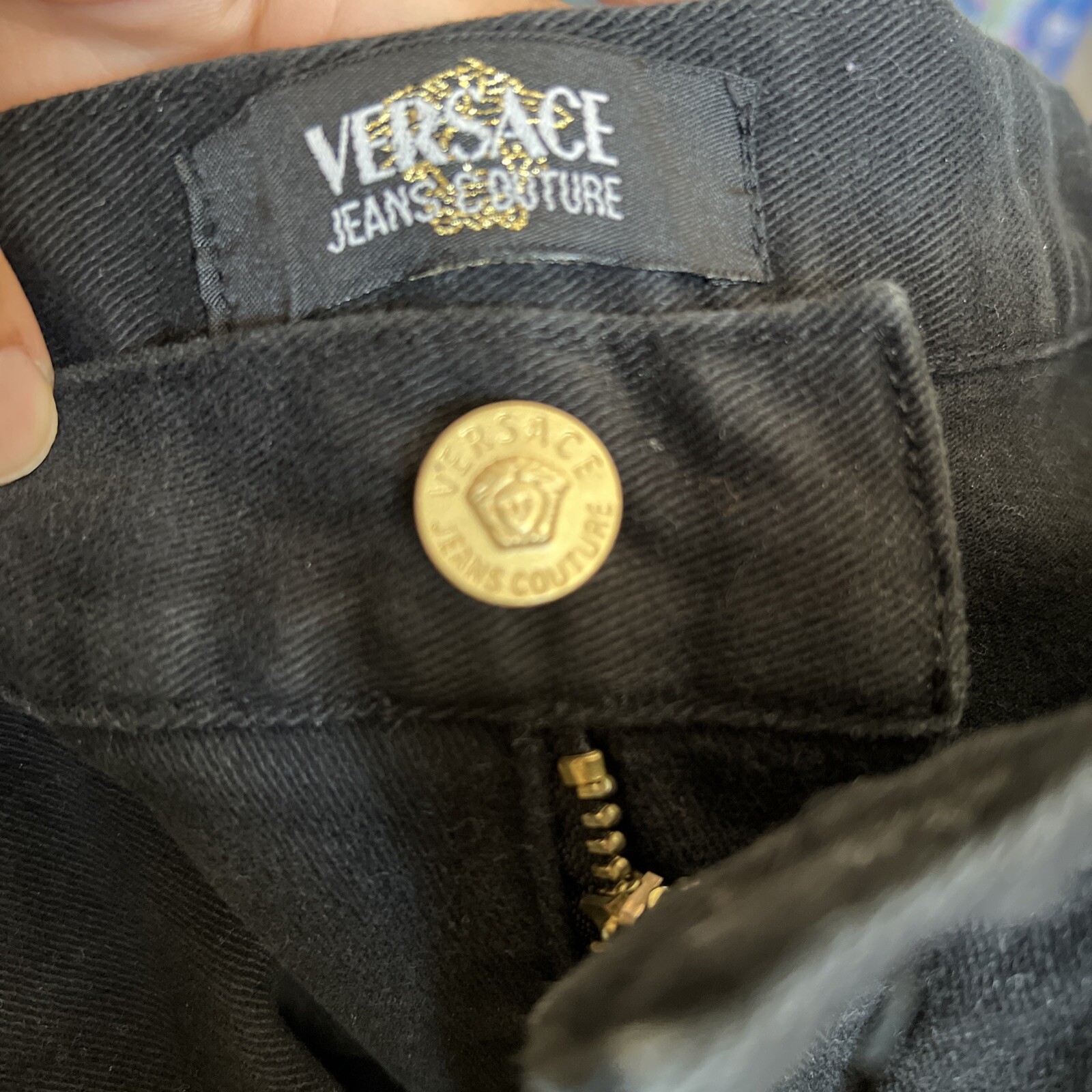 VERSACE Jeans Couture Vintage Jeans Black Size 36X29 Piecen 978411