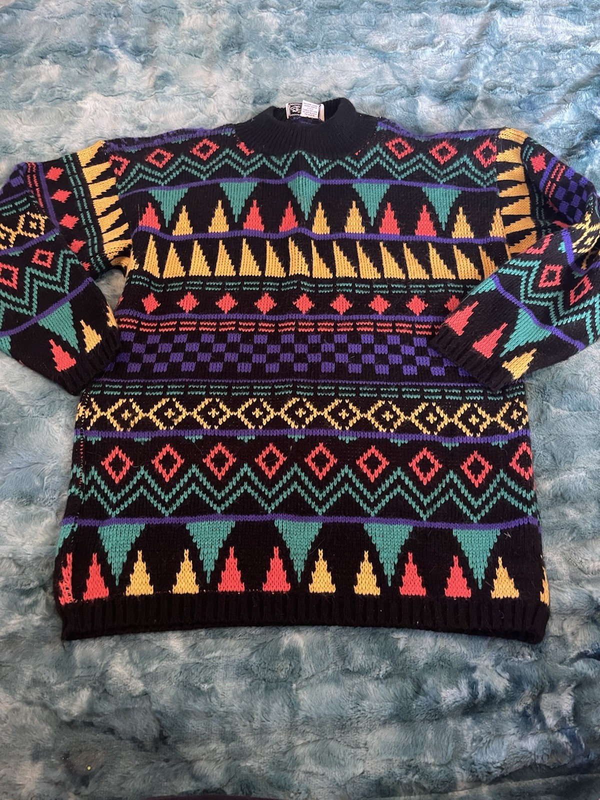Croquet Club Vintage Multicolored Mockneck Sweater