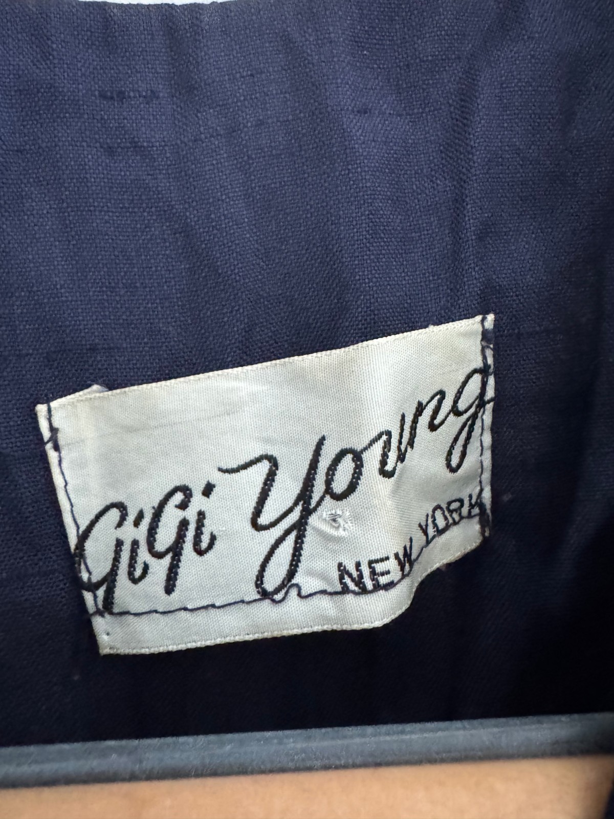 Vintage 1950s GiGi Young New York Navy Dress Huge Shawl Collar 28 Waist