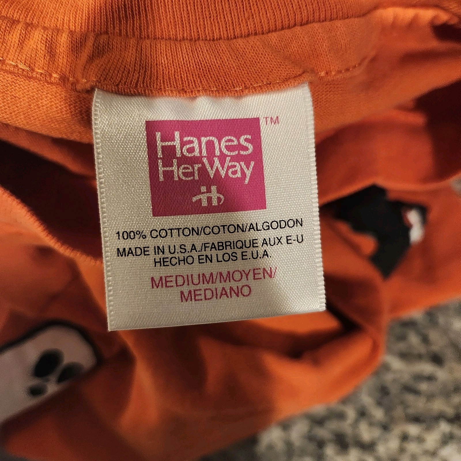 Vintage Halloween Shirt Hanes Her Way Single Stitch Size Womens Medium Orange