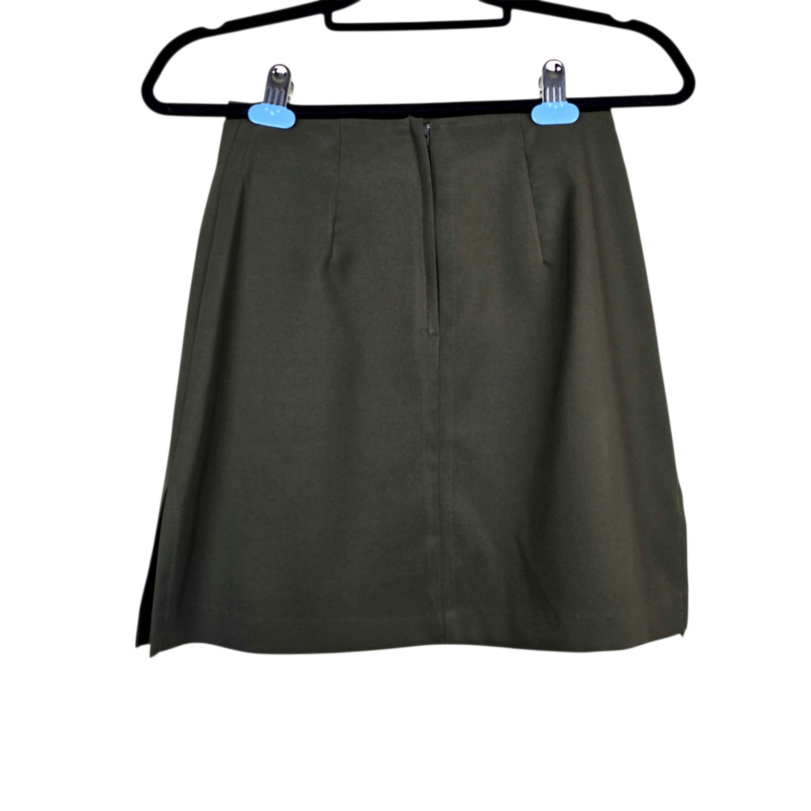 La Belle Olive Green 3/4 Sleeve Blazer Mini Skirt Suit Set Size 3