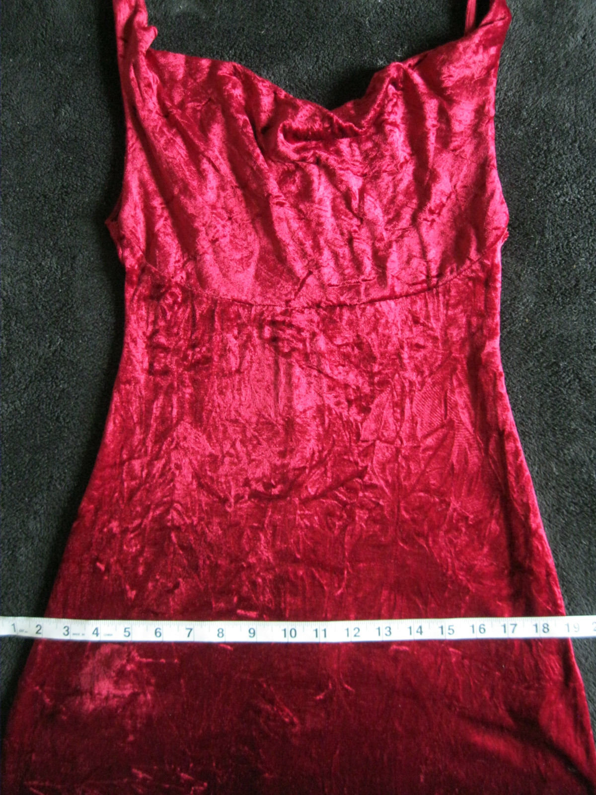 Gorgeous! Rare Vintage Union Made ILGWU Red Crushed Velvet Maxi Dress Gown SEXY!