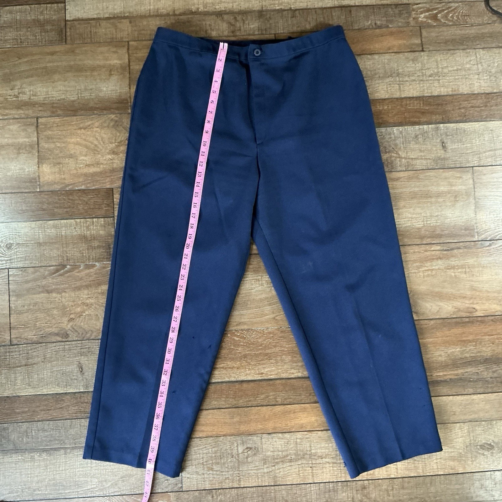 70s VTG Levi’s Bend Over Trousers Size 18 Navy Blue High Rise Tapered Leg #39C2