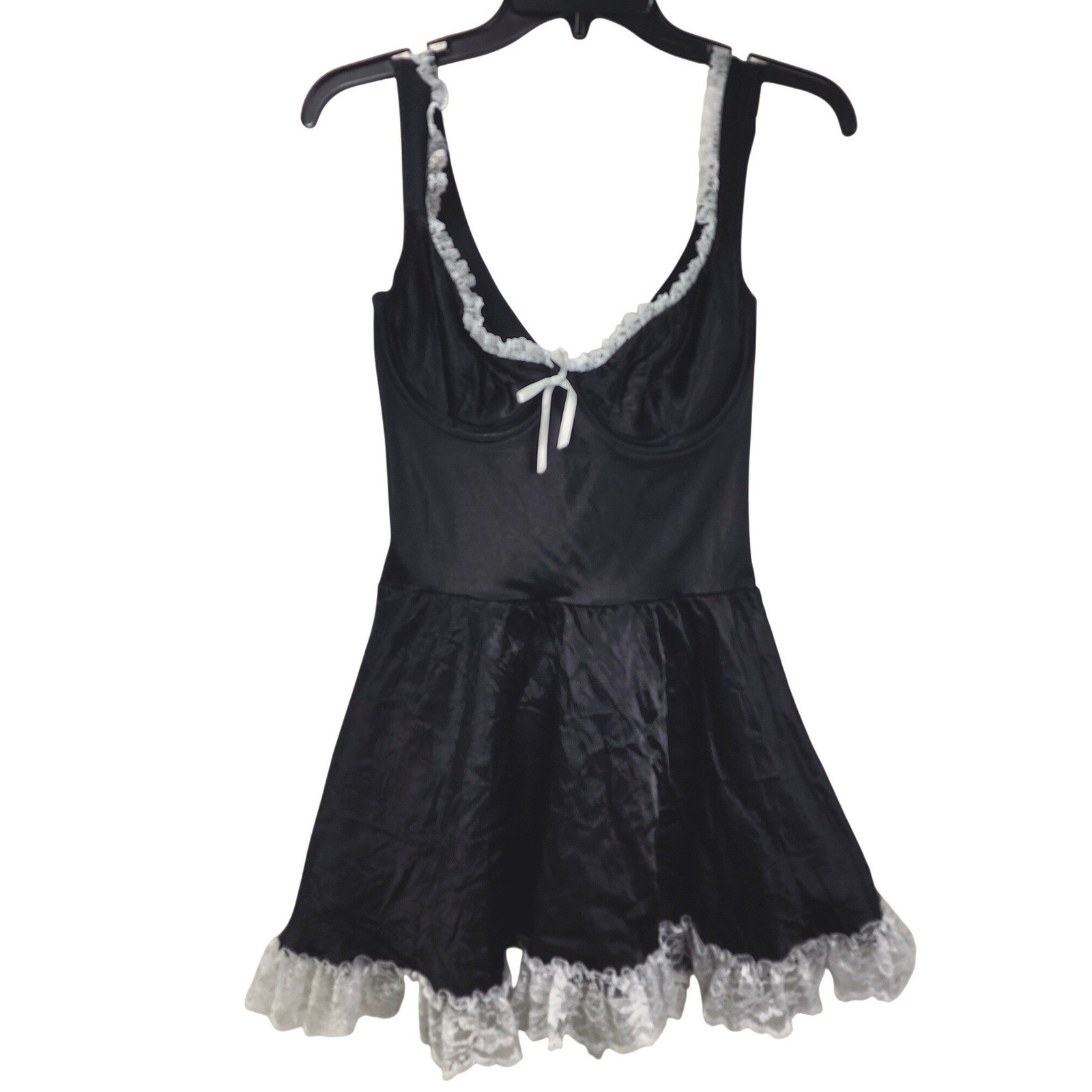 Vintage Y2K Fredericks of Hollywood Babydoll Dress Lace Dark Fairy Whimsigoth L