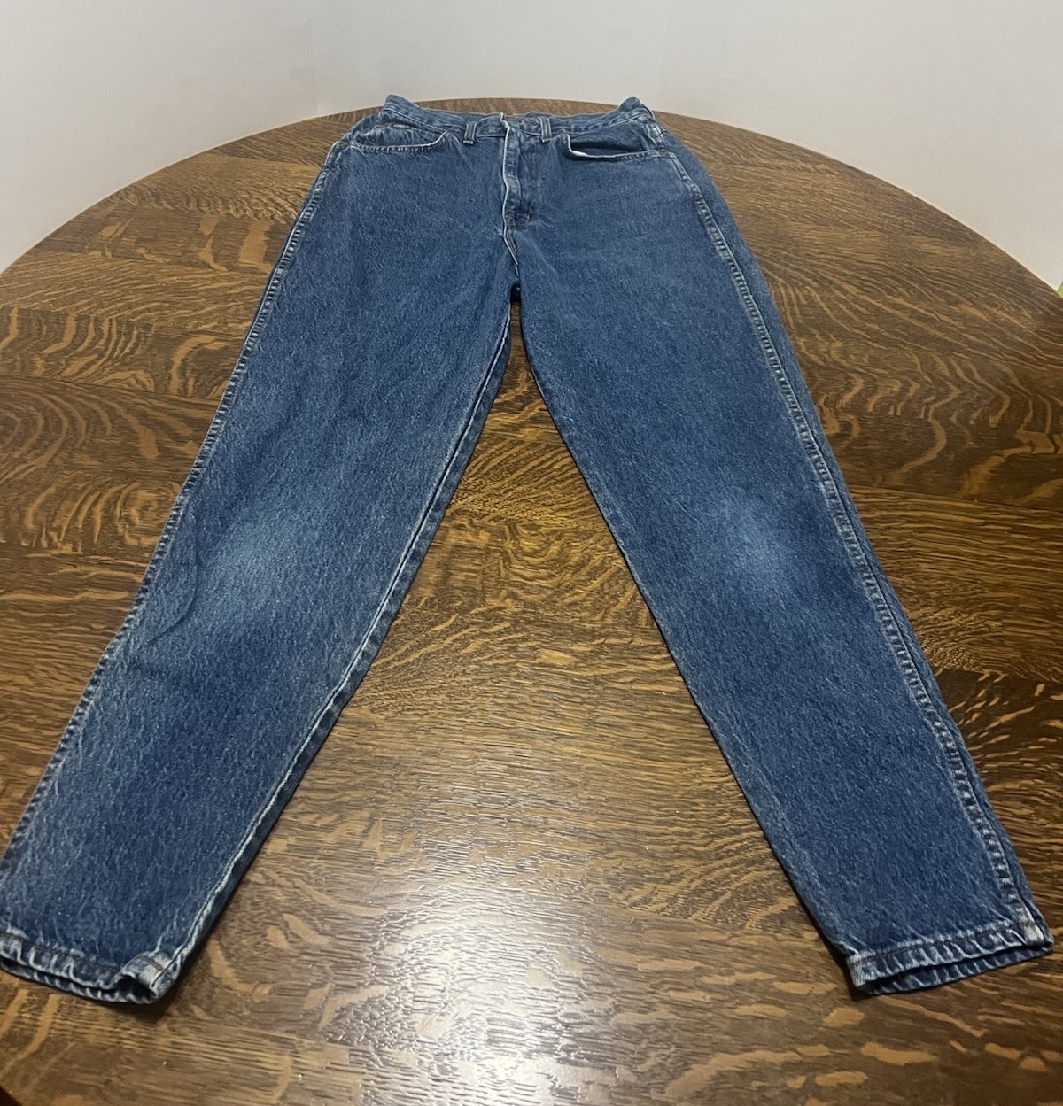 Vintage Chic Jeans Womens 12 High Rise Tapered USA Made 80s YKK Mom Fit Denim