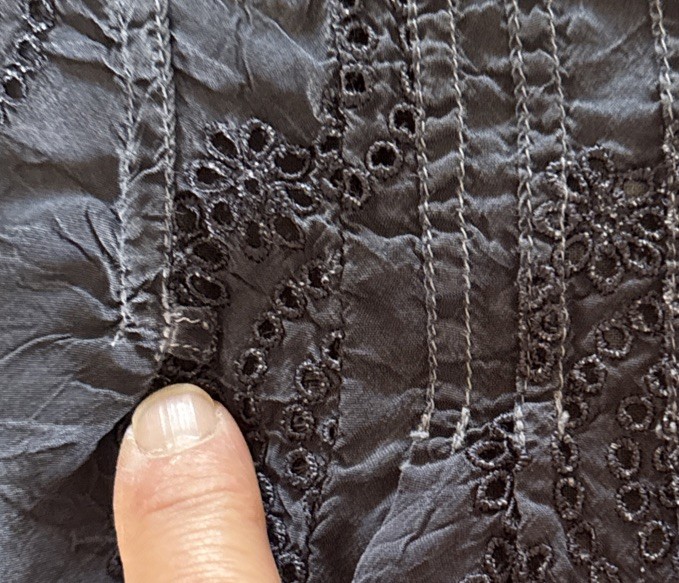Vintage ‘90s Johnny Was Black Gray Embroidered Eyelet Sleeveless Sun Dress Sz M