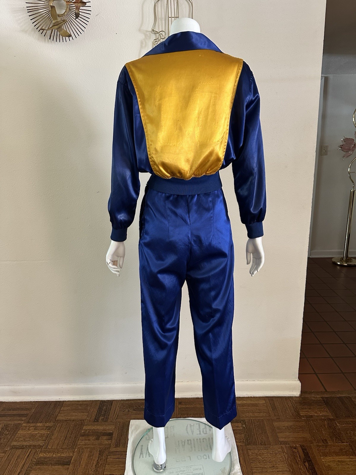 1930s Lowe & Campbell Blue Gold Satin Sportswear Set Western Ranchwear Rodeo