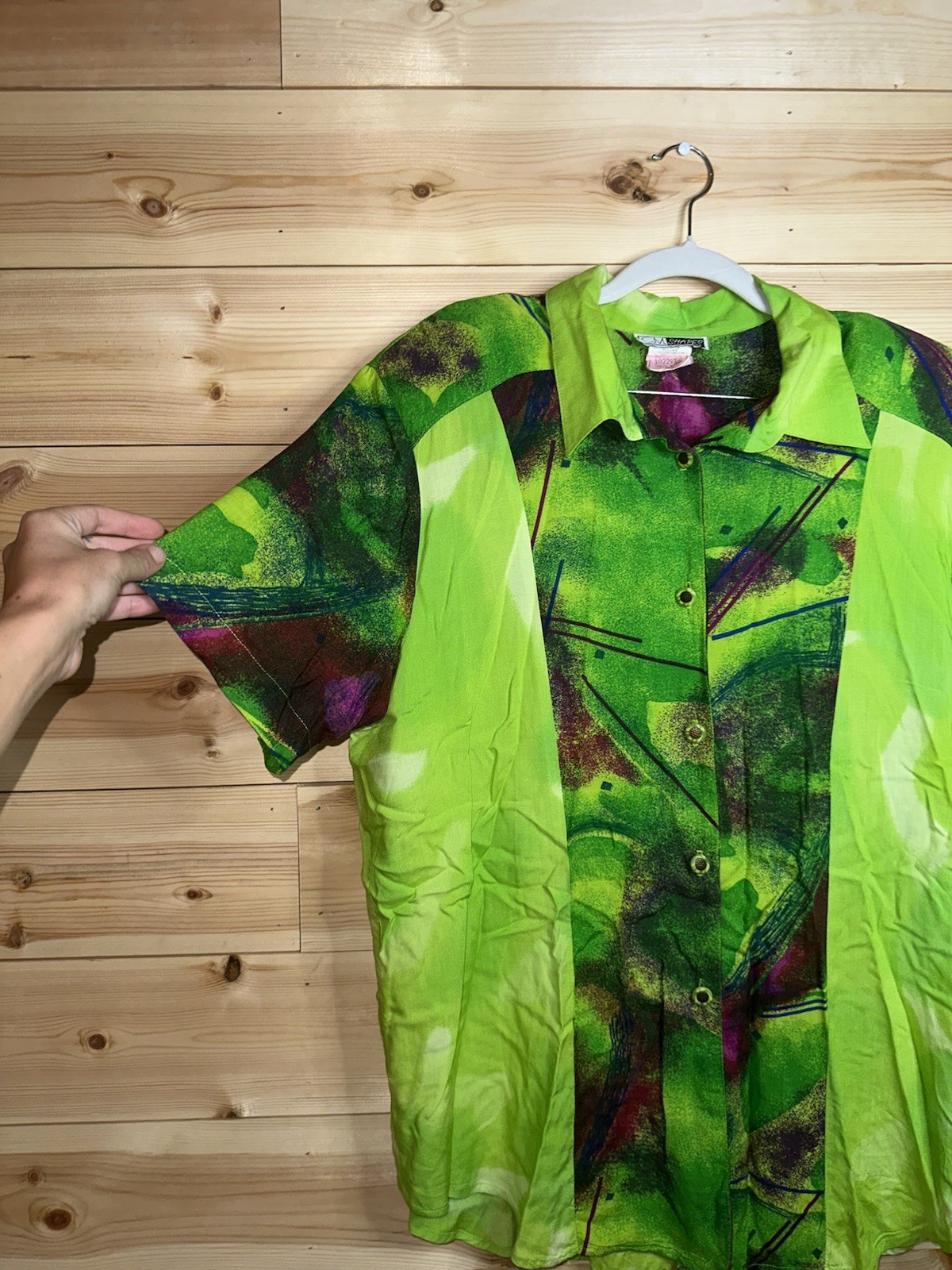 VINTAGE 1980s- 1990s MENS Two-piece Matching Set C.M. Shapes 100% Rayon Size L