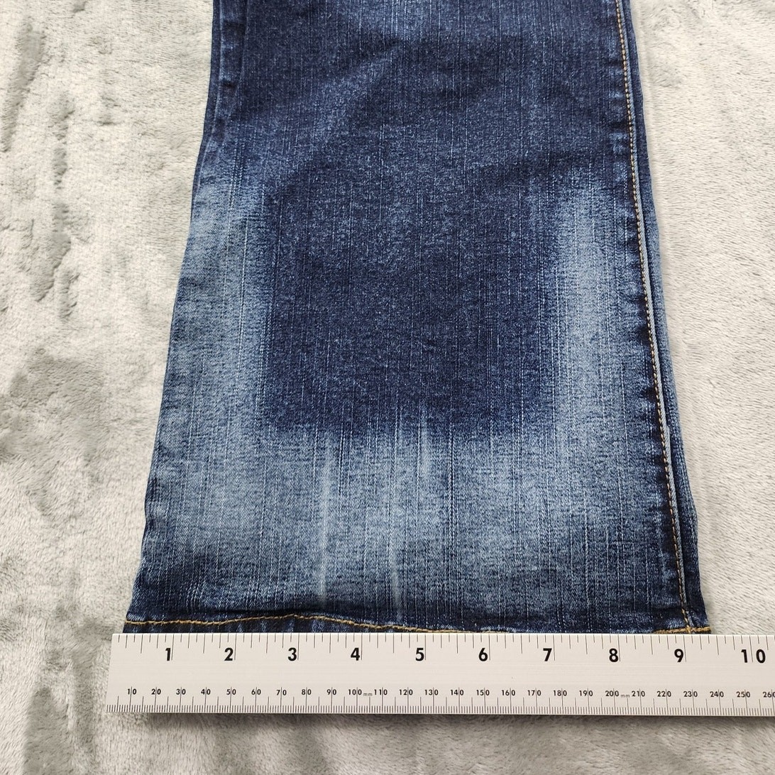 Vintage Y2K Baby Phat Jeans Womens 9 Juniors Blue Faded Low Rise Flare Stretch