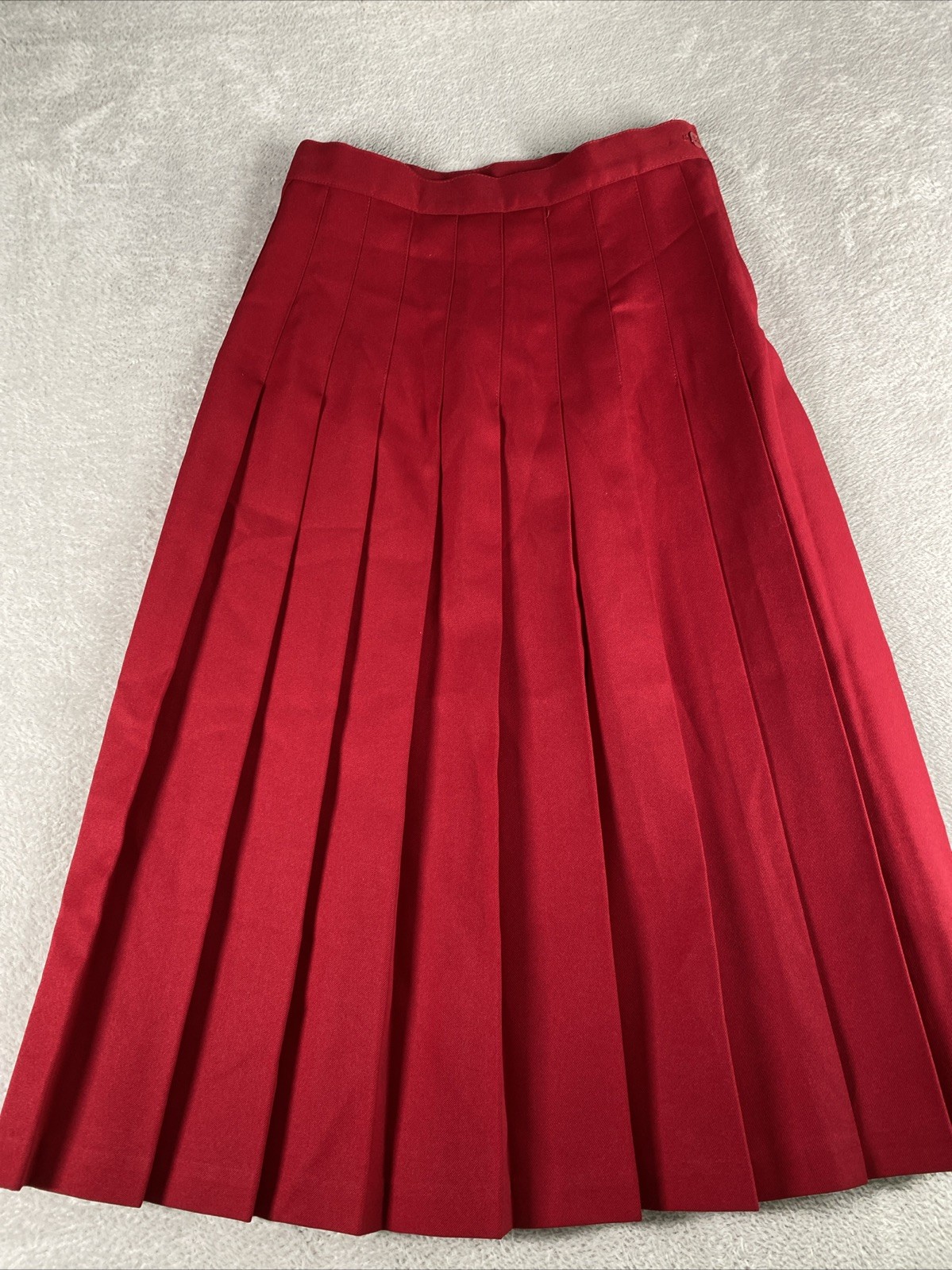 Vintage Take 1 Pleated A-Line Midi Skirt Women’s 12 Red School Office