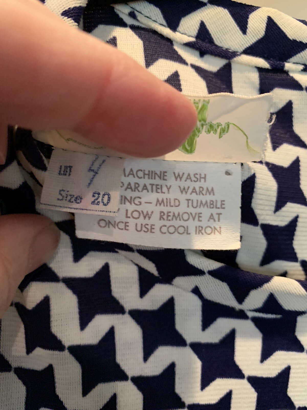 Vintage Mod Retro Nancy Greer NY Pleated Blue White Orange Dress