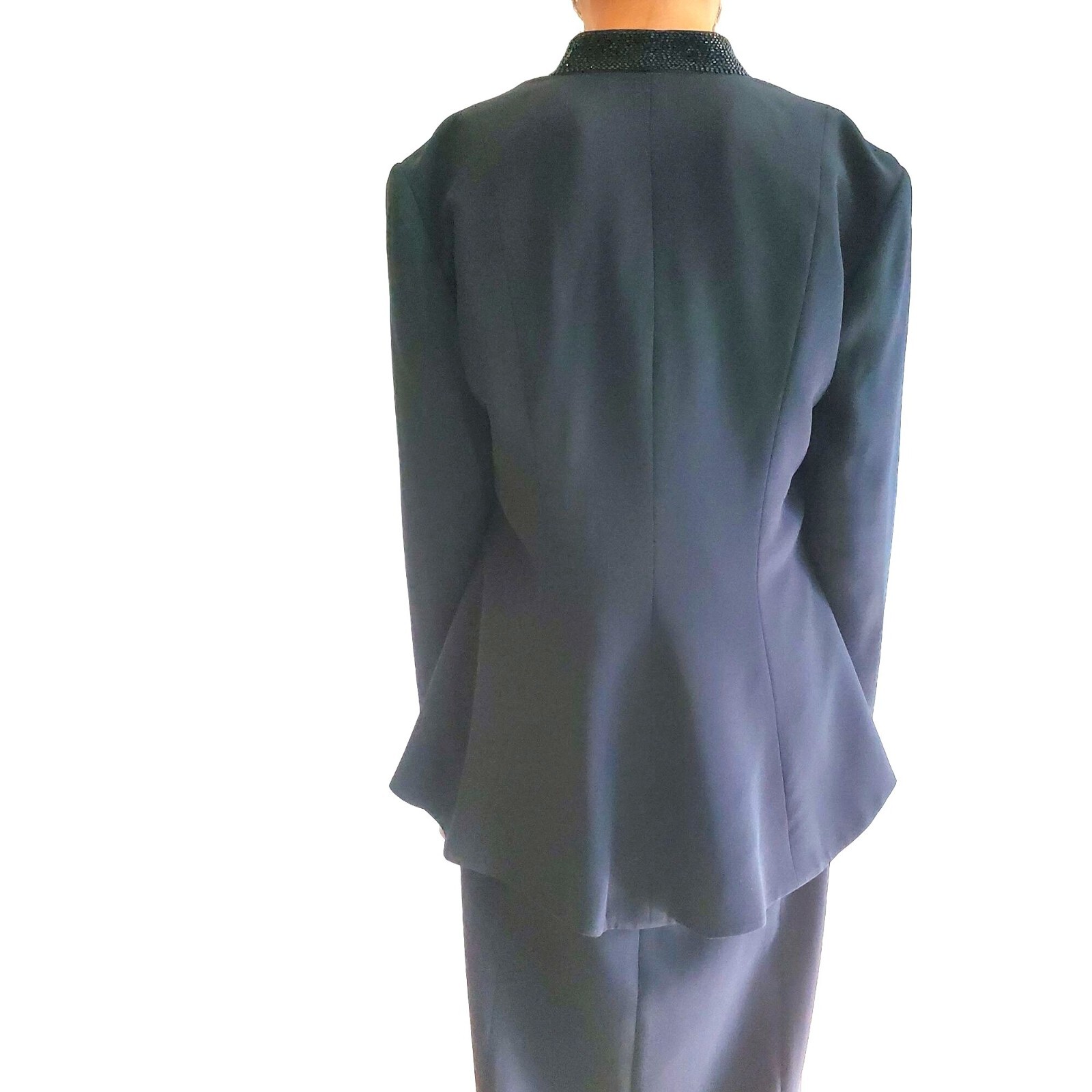 Vintage Daymor Couture by C.Mercedes Ferreira Black Scooped Column Gown + Jacket