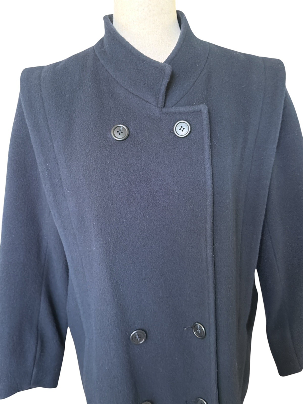 Vintage PRESTON & YORK Navy Blue Coat 100% Wool Forstman Size 12