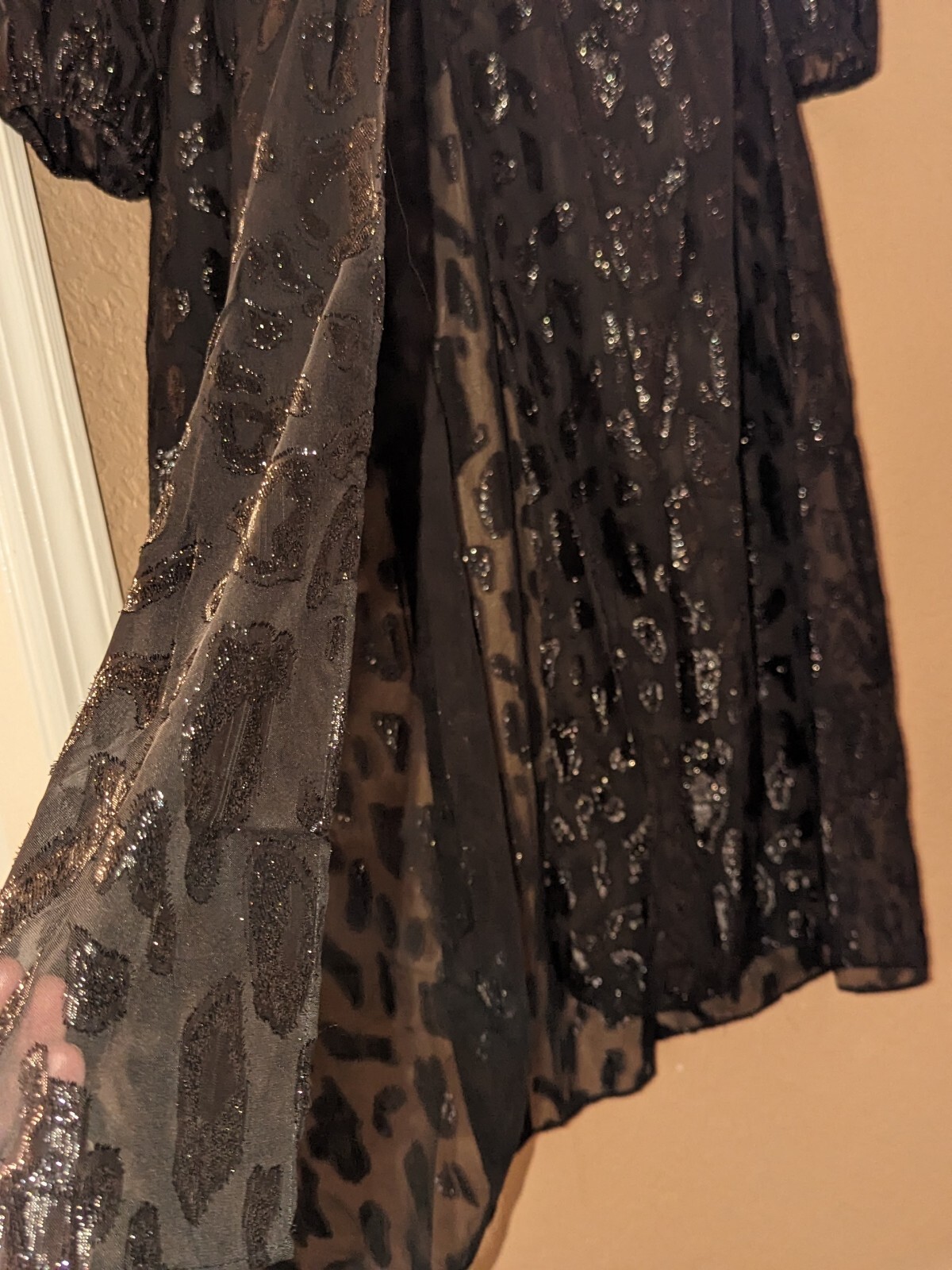 City Chic VTG Size 14 Juniors (Womens XS) Black MAXI Sheer Dress LongSlv Goth