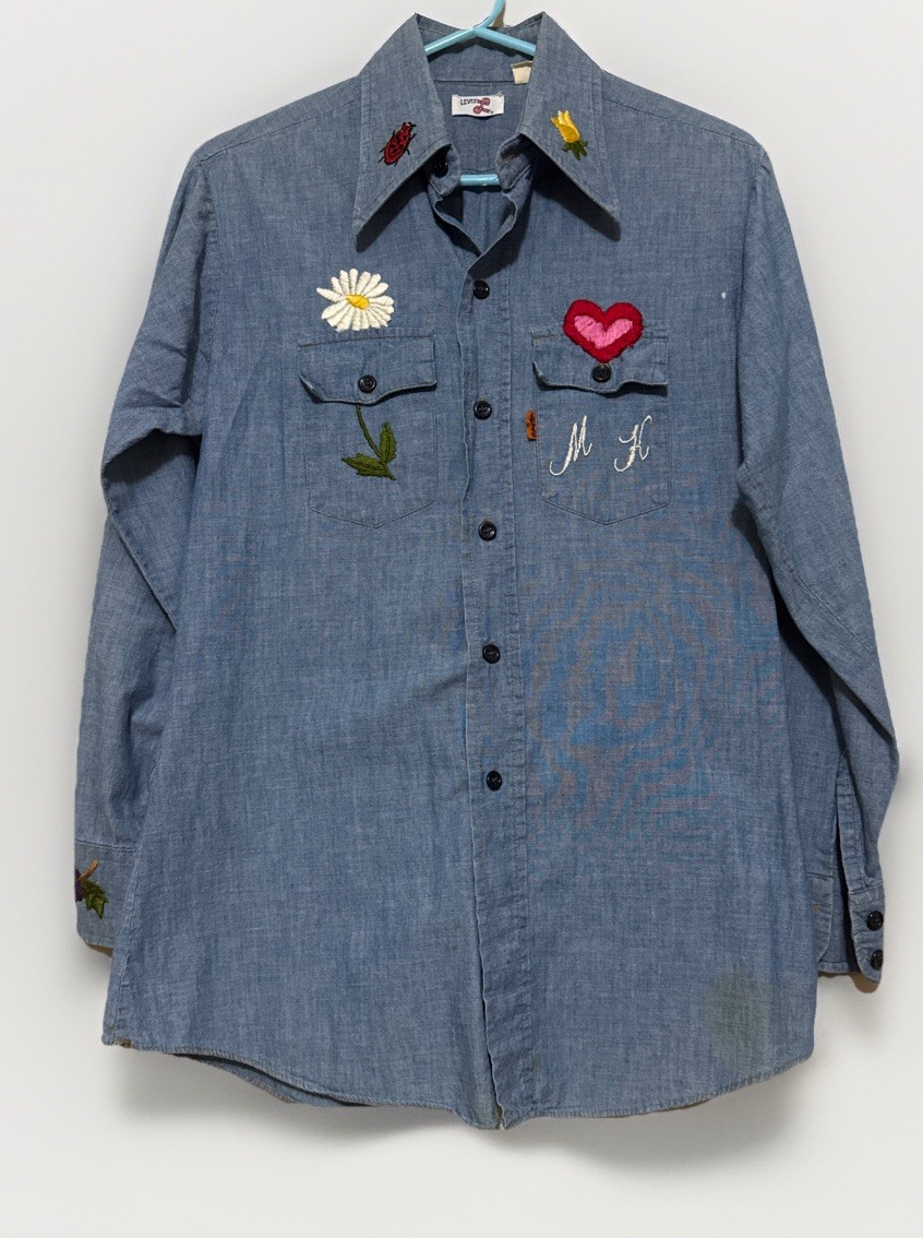 Vtg 1968 Levi’s Hippie Embroidery Denim Orange Tab Women’s 11/12 Rare Collection
