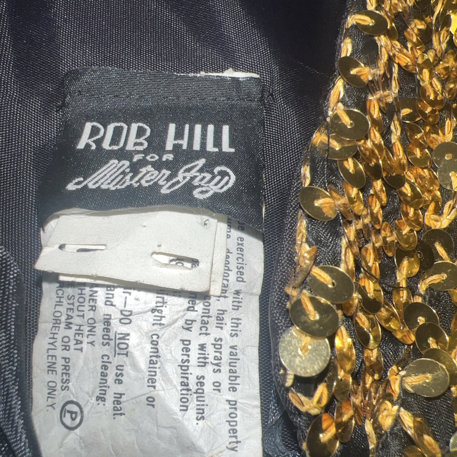 Vintage Rob Hill For Mister Jay Sequin Jacket Gold Large