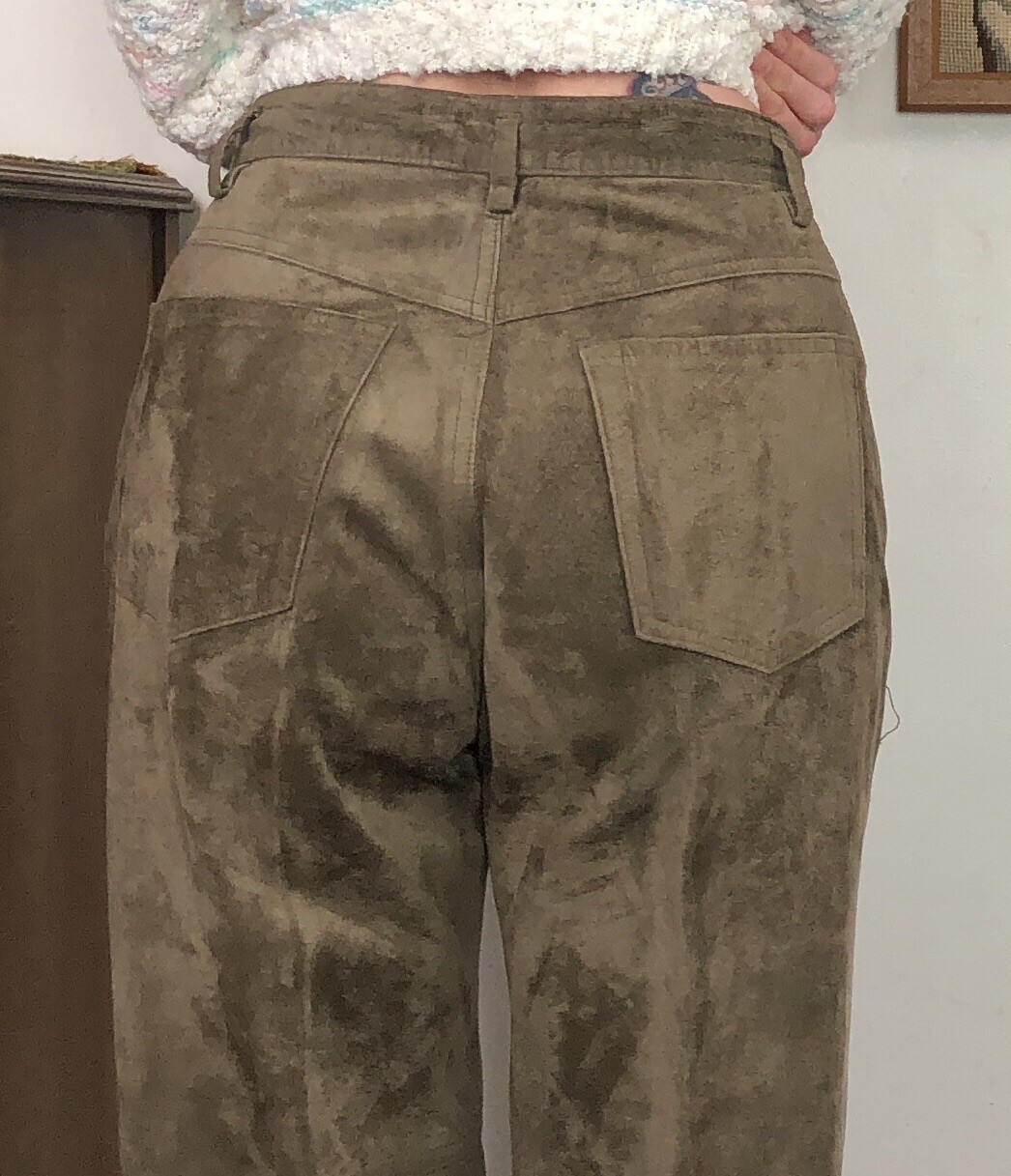 Vintage Suede Pants, 1990s High Waisted Leather Suede by Liz Claiborne, Sz 10 M