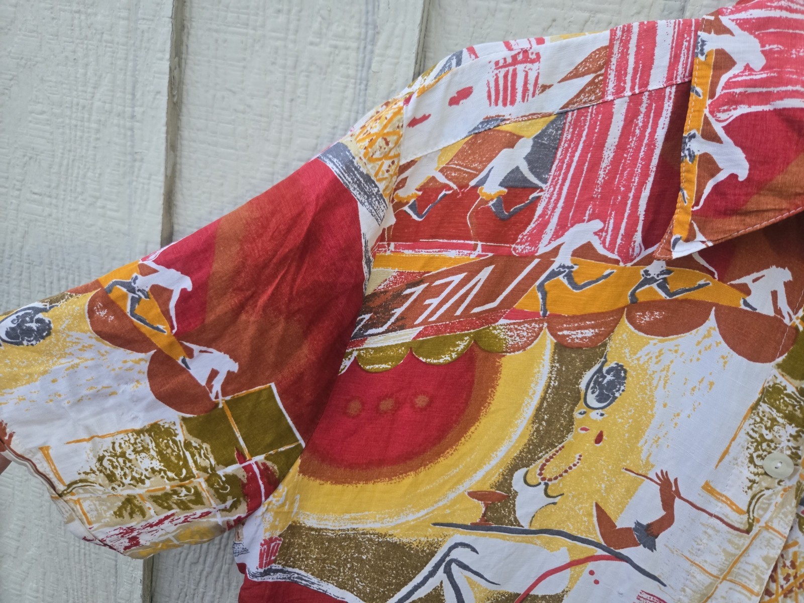 Vintage 80s/90s Made in West Germany Abstract Art Print Resort Shirt – Size L/XL