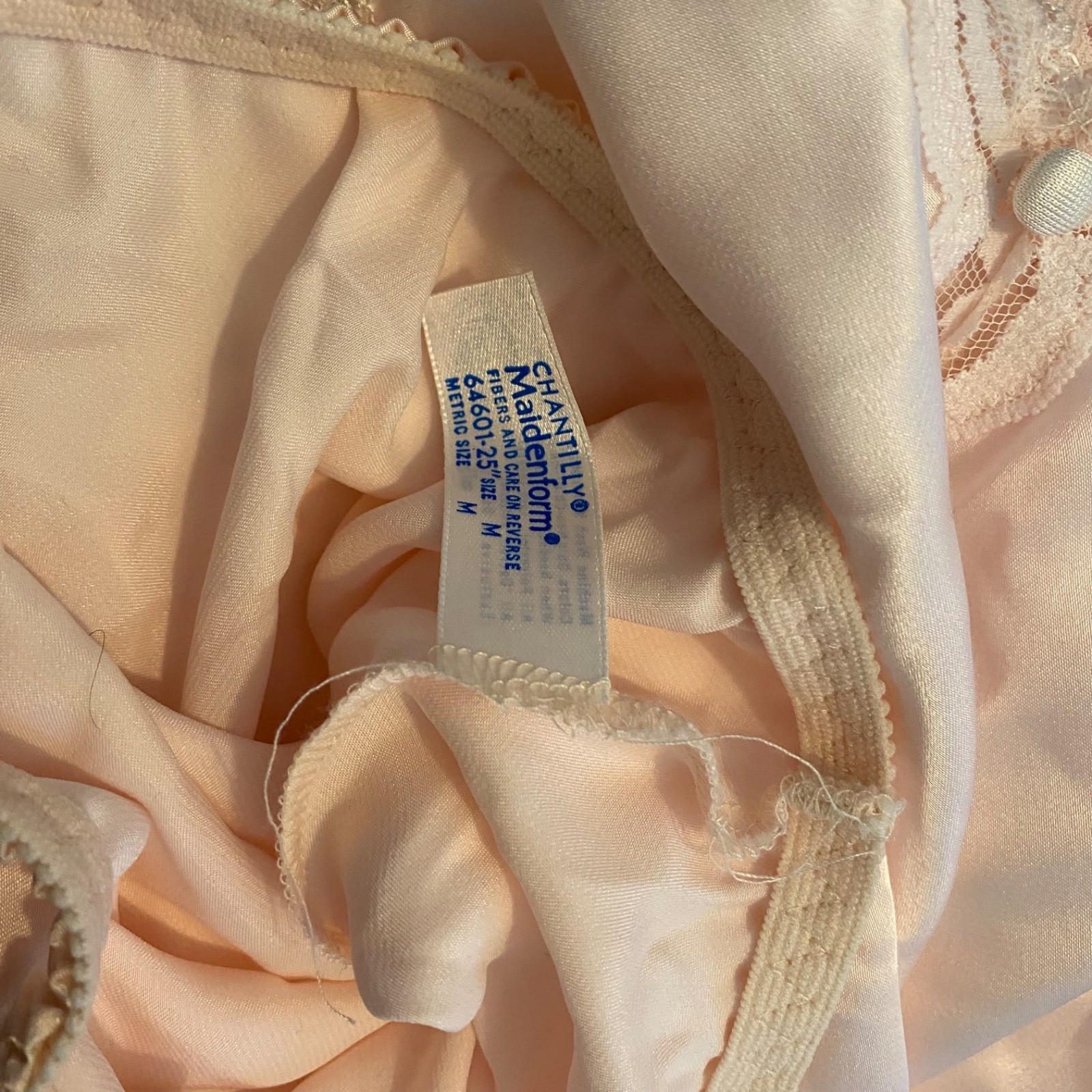 Vintage Maidenform Chantilly Camisole Sz 34 And Slip Sz M Set Pink Lace Dainty
