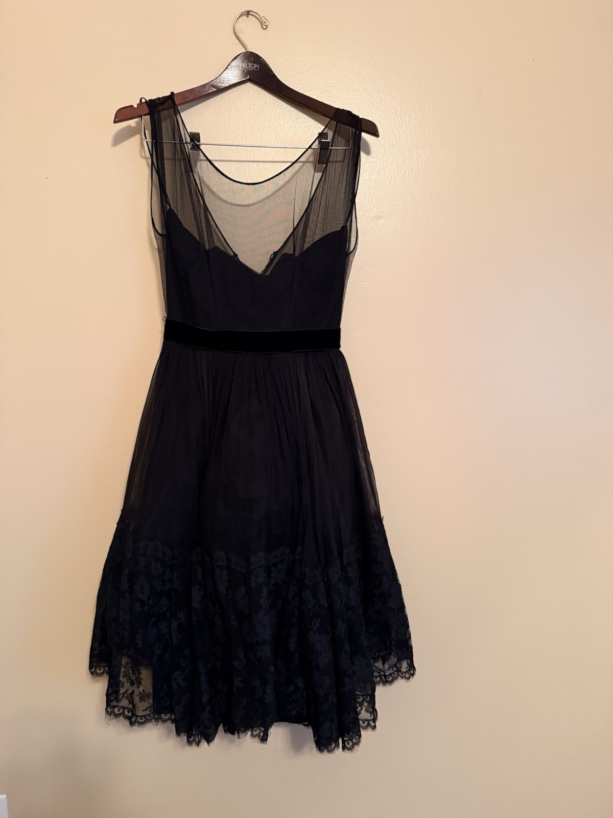 Vintage Frank Starr Cocktail Dress With Lace Skirt