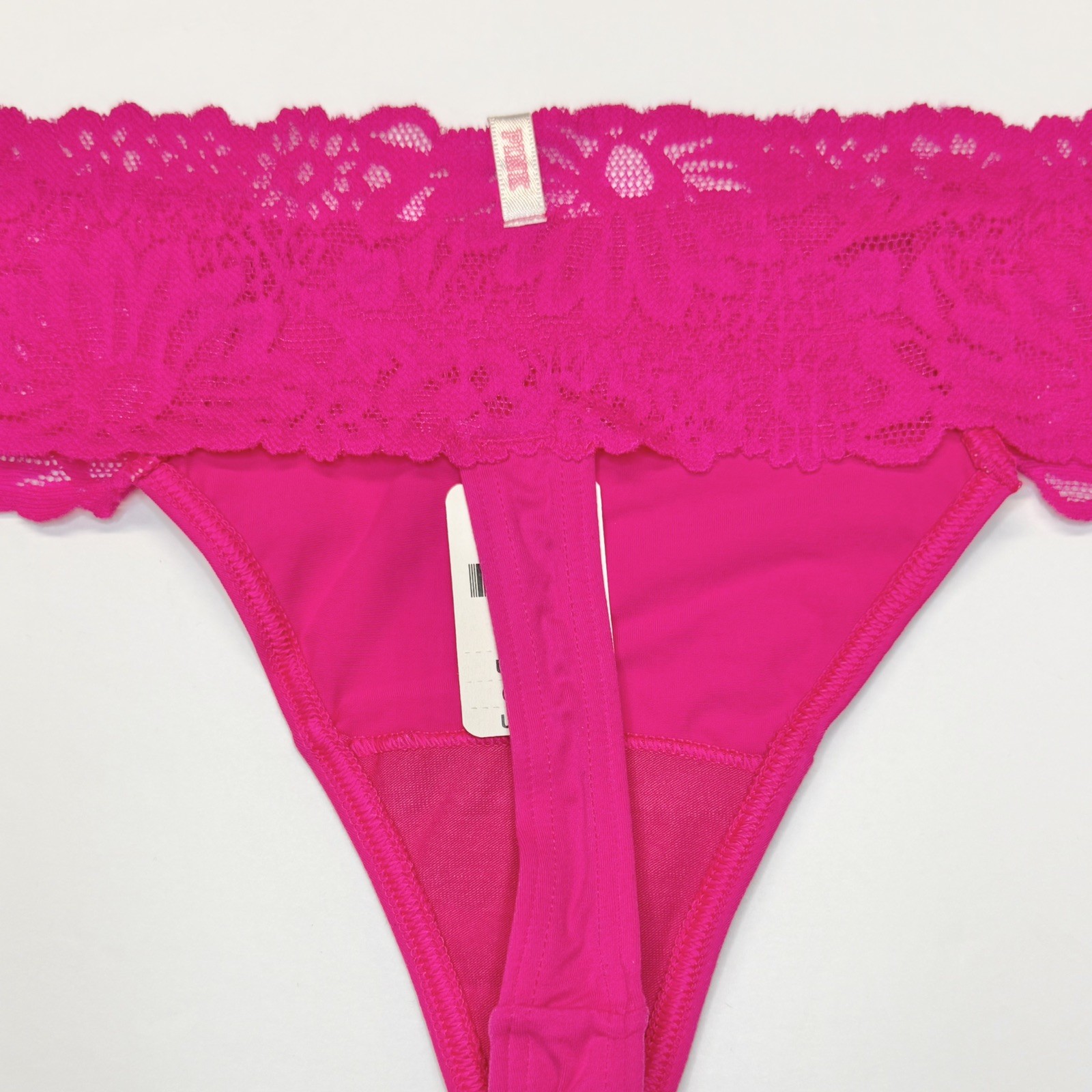 2016 Vintage PINK by Victoria’s Secret Solid Pink Lace Thong Panties Size Medium