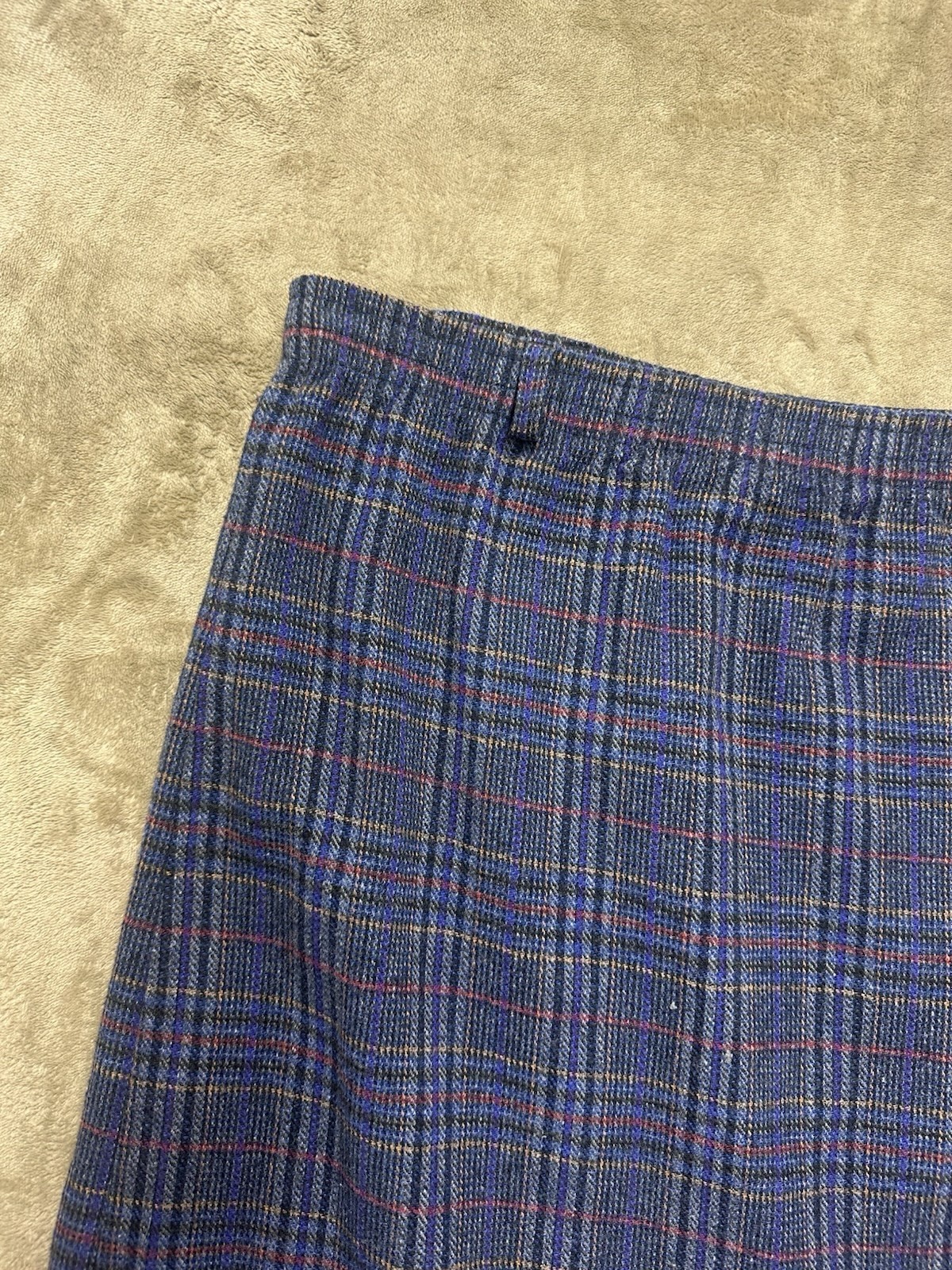 Vintage Skirt Katie Brooke Brown Plaid Wool Blend Lined Pencil size 8