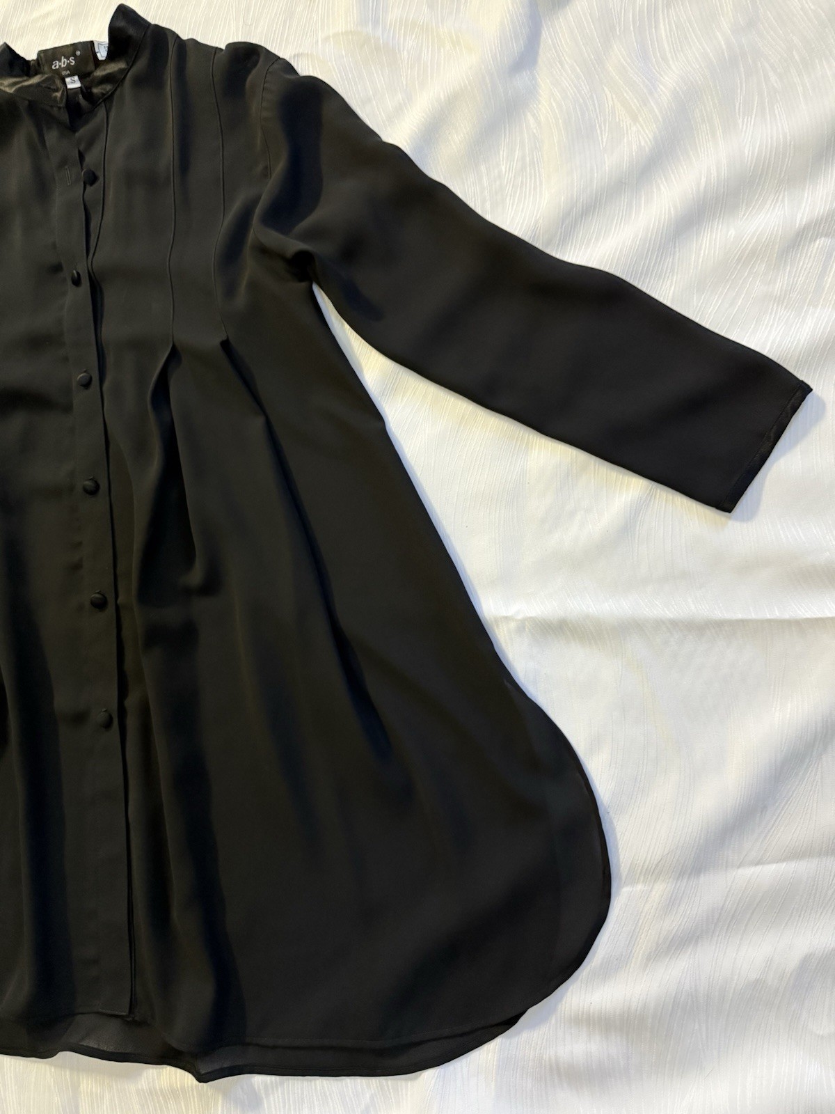 Vintage ABS by Allen Schwartz Black Oversized Tunic Shirt Dress Bergdorf Goodman