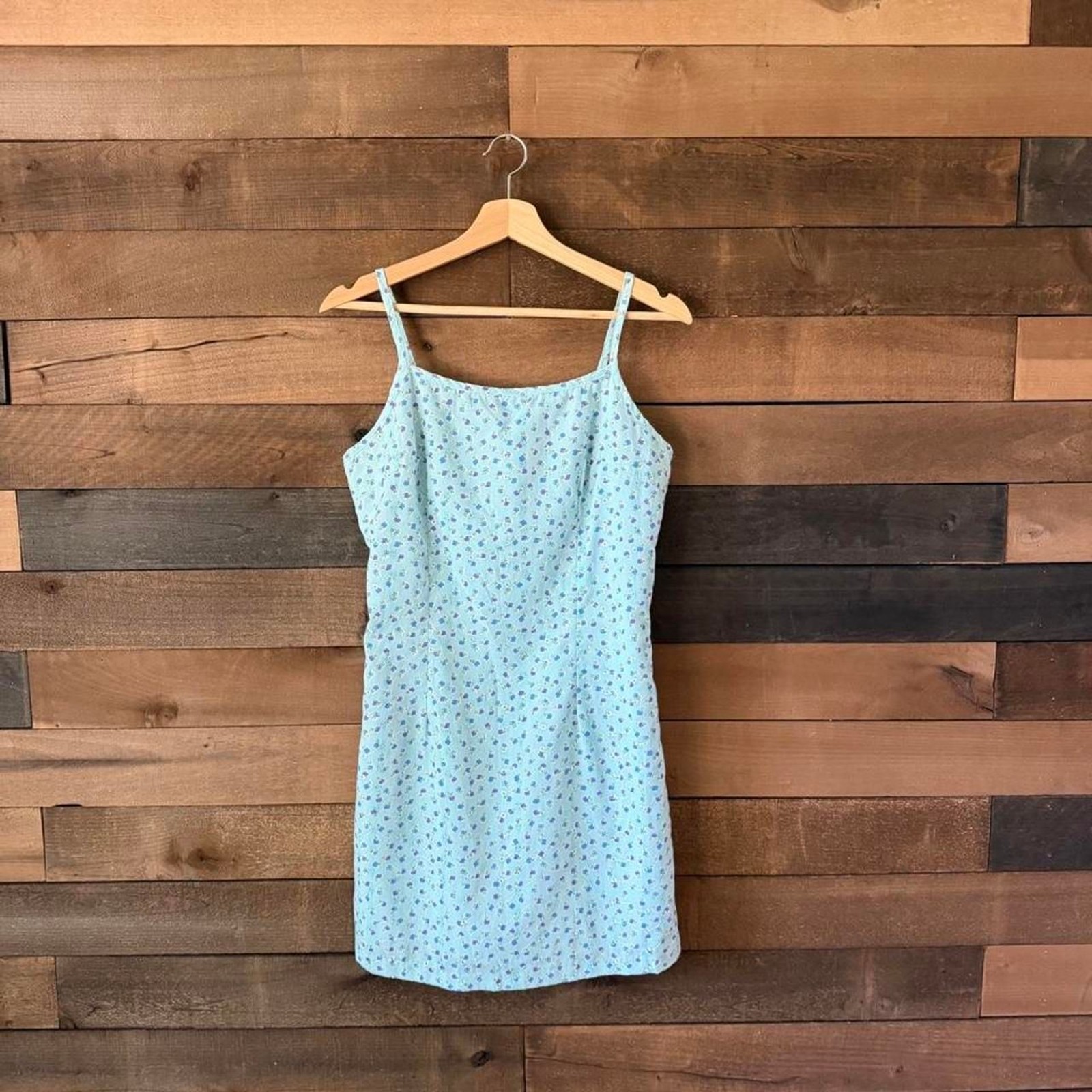 Y2K Secret Garden Blue Ditsy Floral Mini Slip Dress