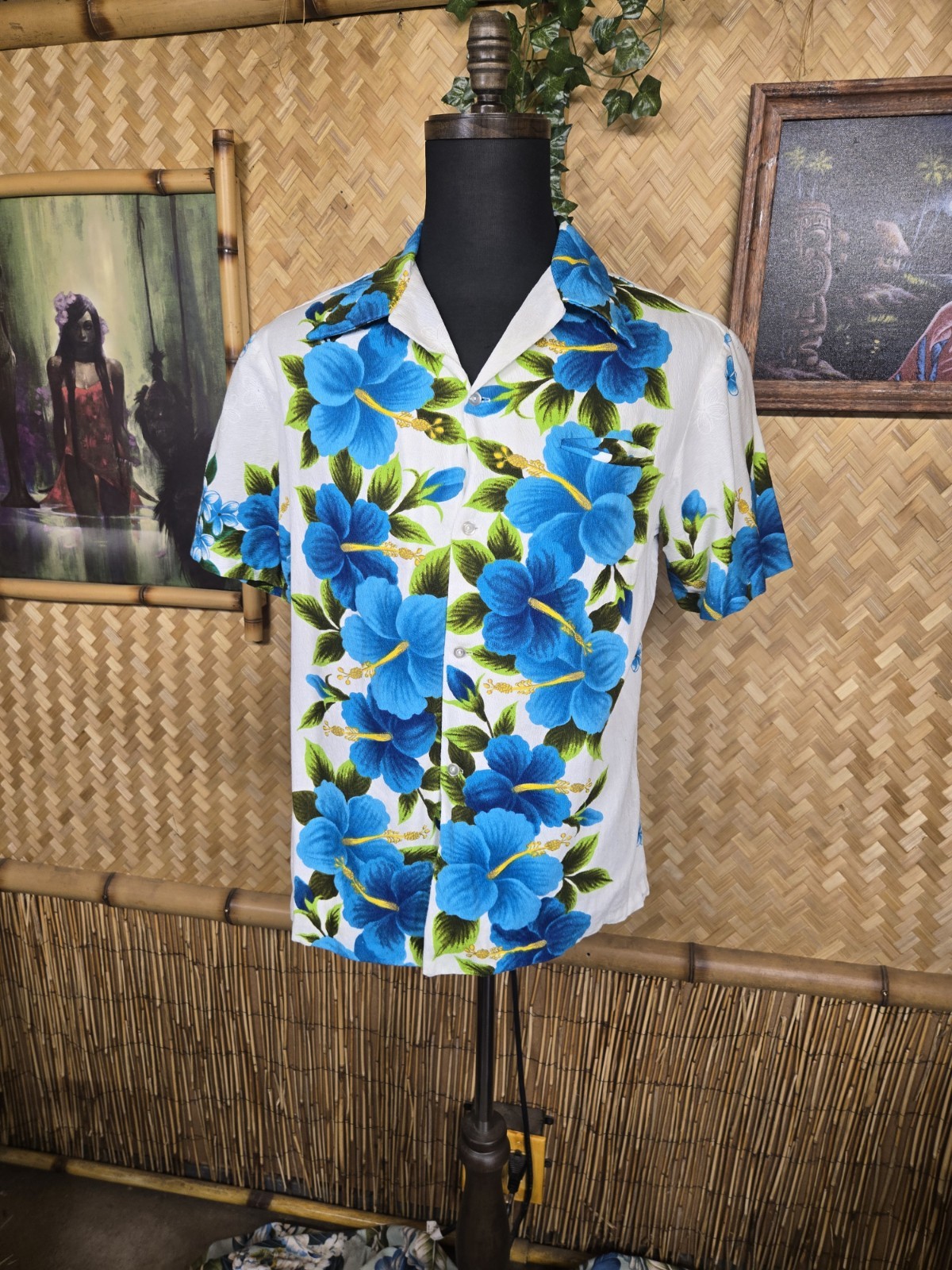 Vintage Ui-maikai Hawaiian Barkcloth Honeymoon Aloha Dress & Shirt Set w1257