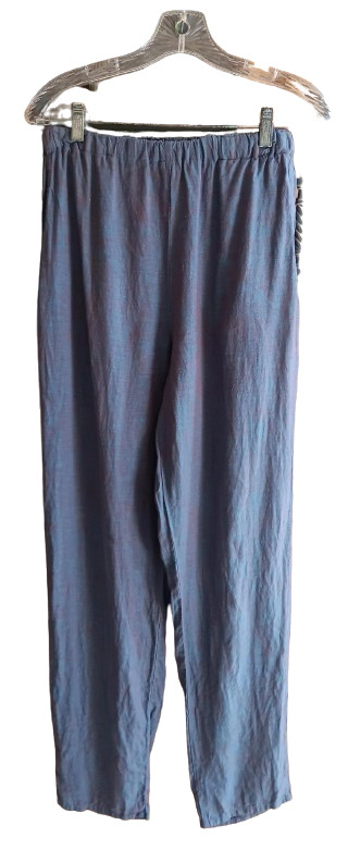 VTG FLAX Jeanne Engelhart Periwinkle Linen Short Dress/Pant Set Lagenlook -Small