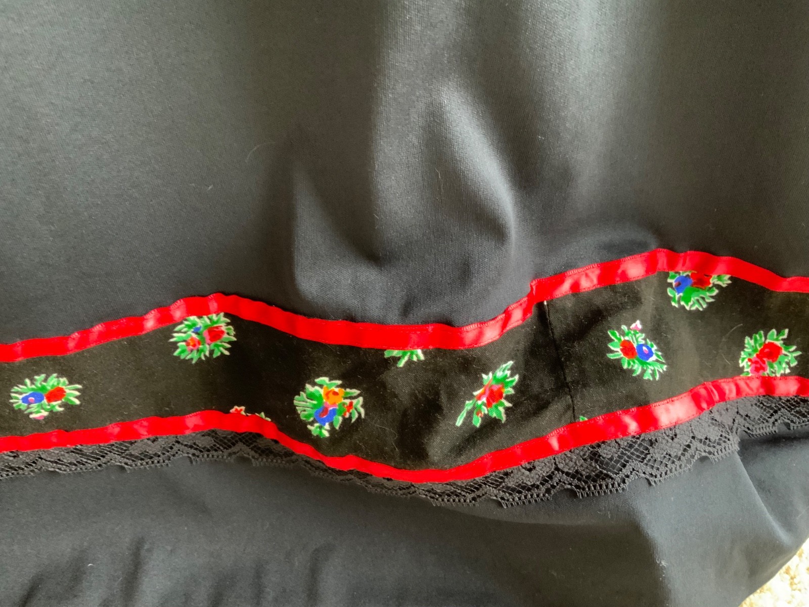 Vintage Rags by Kressandra San Francisco 1970’s Black and Red Long Dress Size 7