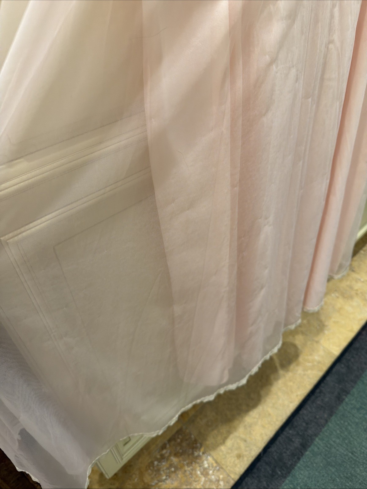 Vintage Lingerie Set Pink Lace Satin And Soft Tulle Robe And Sweet Nightie XL