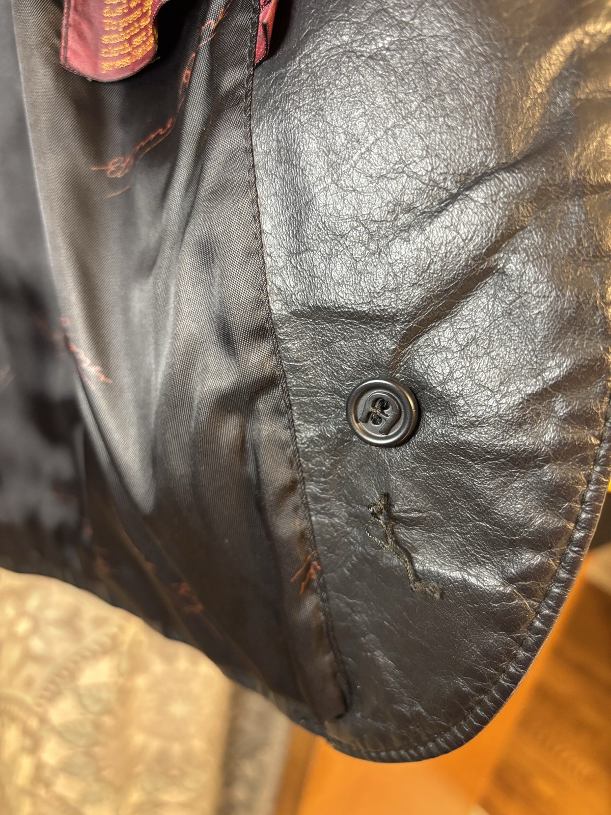 Vintage Etienne Aigner 100% Genuine Leather Jacket Coat Black Hong Kong Size 6