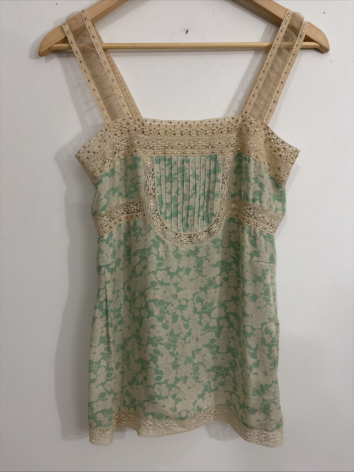 Vtg Rebecca Taylor Georgette Yoke Silk Camisole Y2K Sz 2 Summer Robert’s