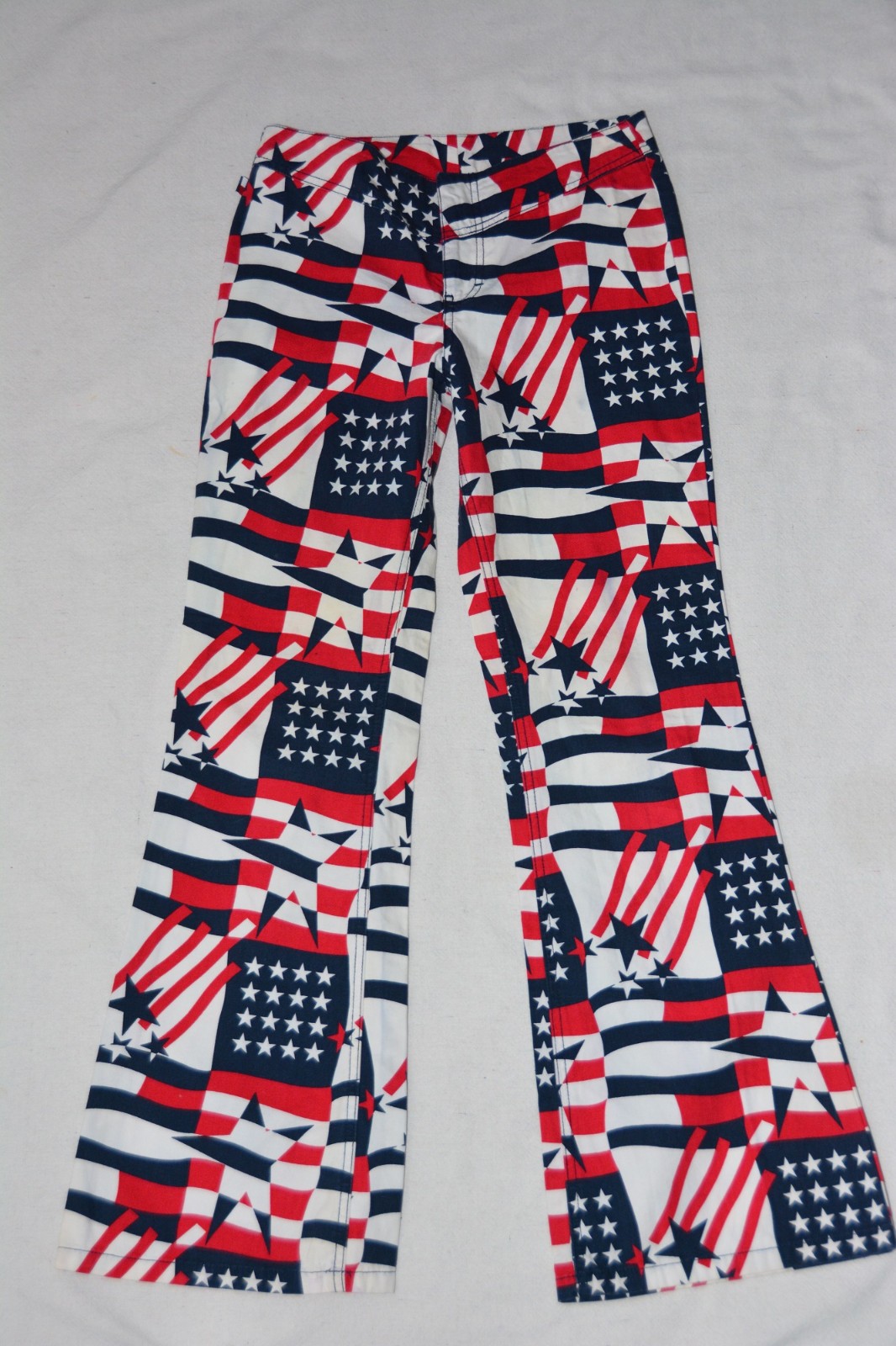 🌟 Vtg Y2K Tommy Hilfiger American Flag USA Patriotic Flared Jeans Pants Size 3