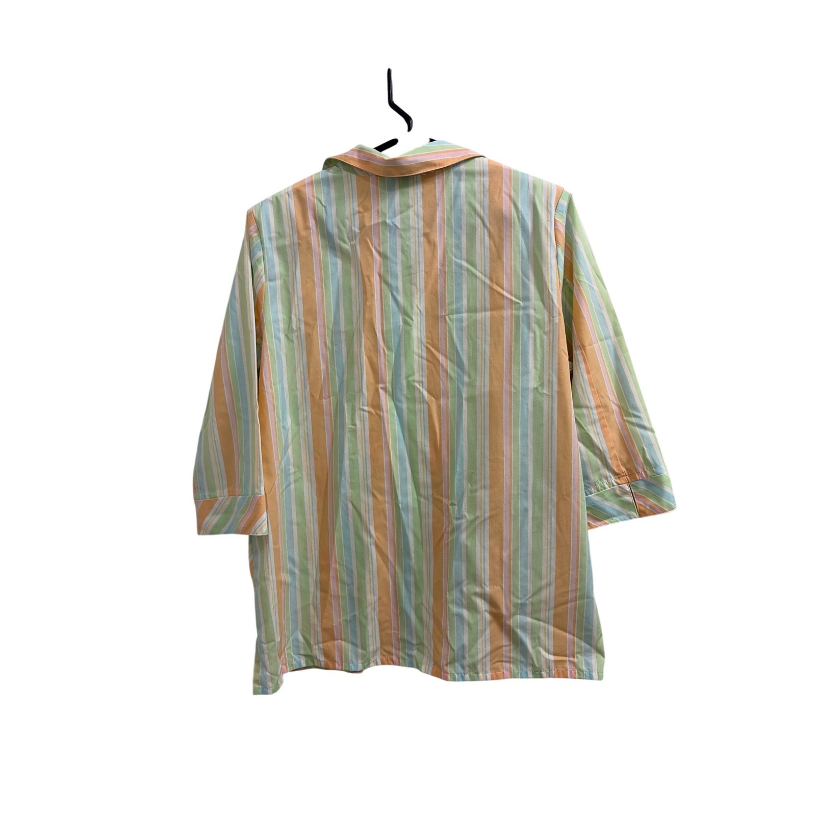 Blouse Striped Pastel Vintage Alia Womens XL Multi Color Button Down Top