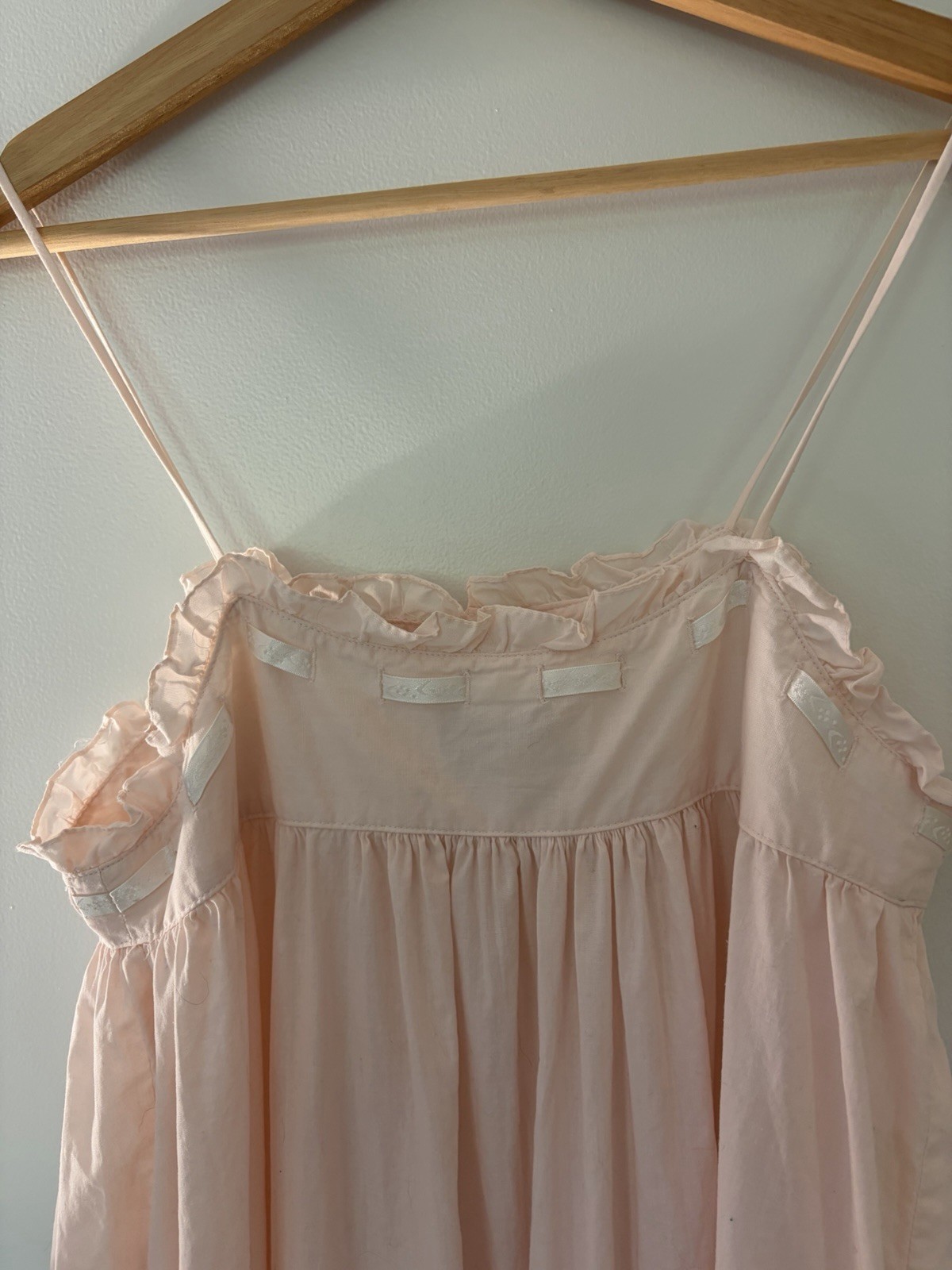 VTG 80s Victoria’s Secret Gold Label Pink Cotton Maxi Nightgown Slip Dress Small