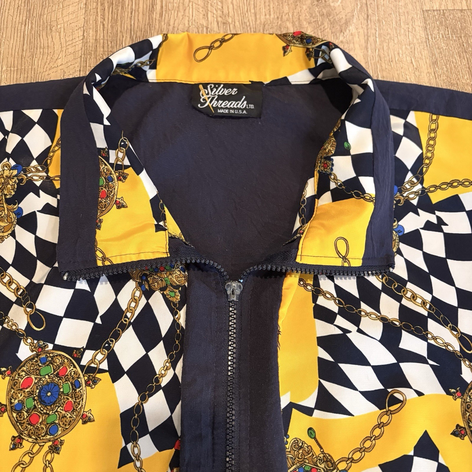 Vintage Silver Threads Windbreaker Sports Jacket 3XL, 80s/90s Print, USA