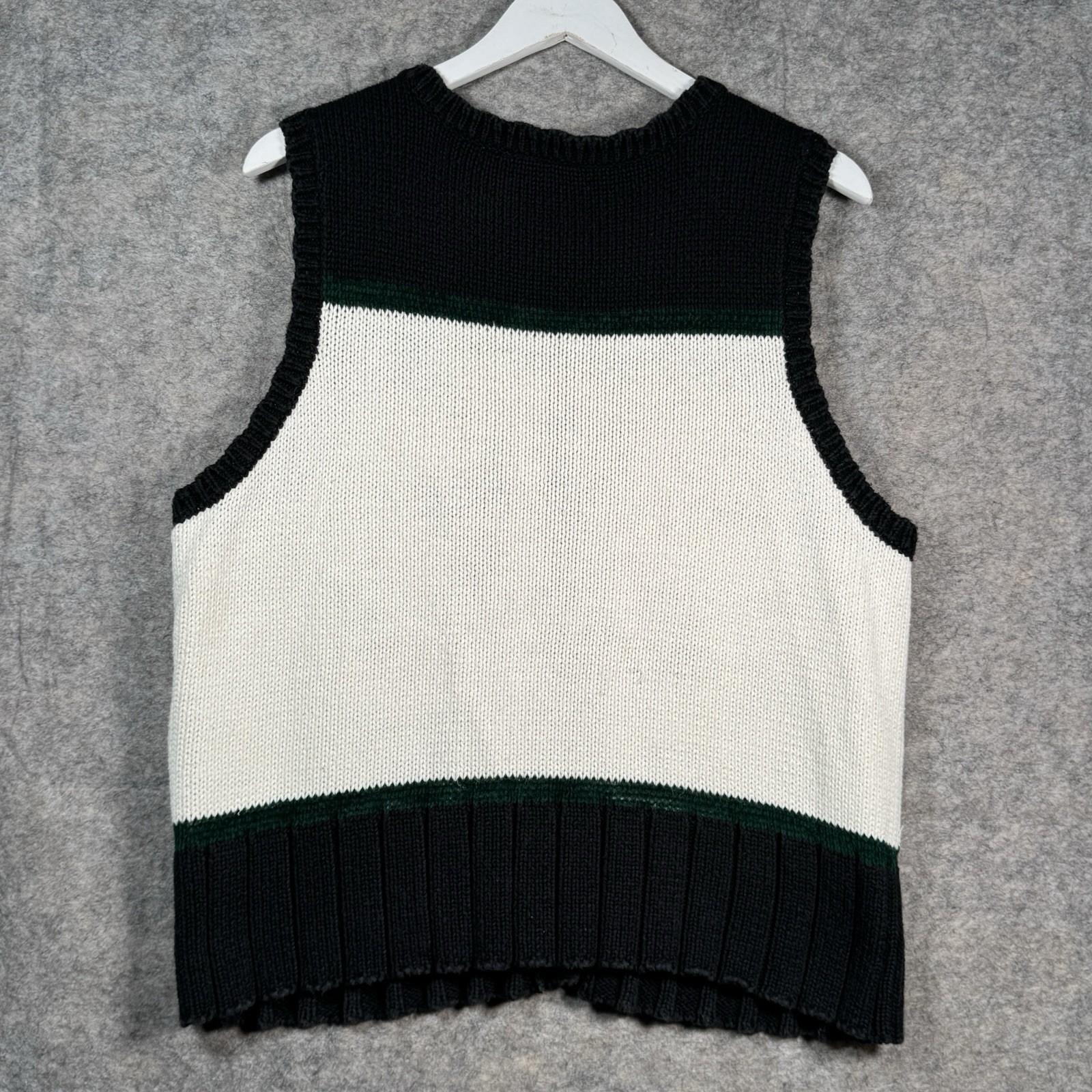 Vintage 90s Womens Russ Woman Christmas Knit Cardigan Sweater Vest Size 14/16W