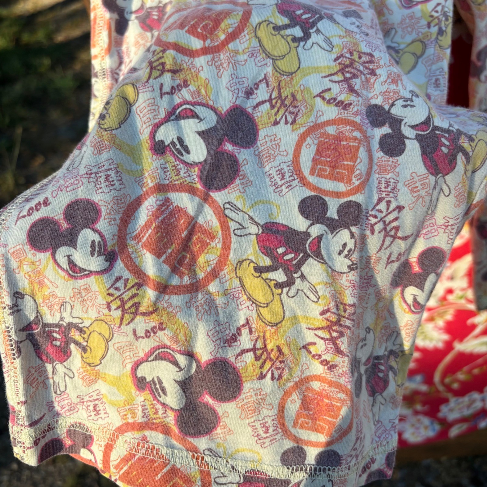 2000’s Low Rise Wide Leg Pull On Drawstring Mickey Mouse Capri Pants Size S