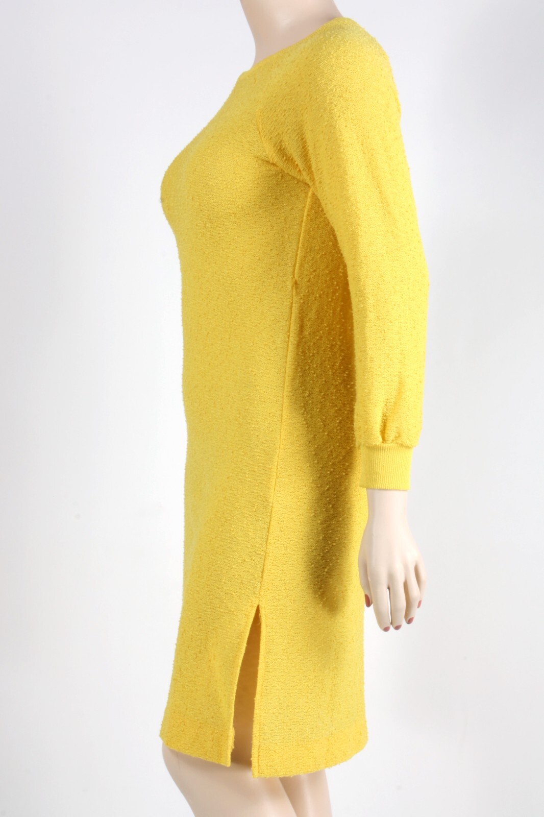Vintage 70s Jonathan Logan Yellow Lightweight Long Sleeve Knit Dress 12 L