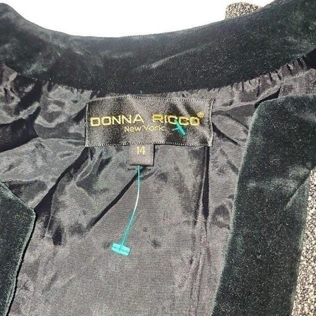 Vintage Donna Ricco NY Jacket Black & Gray Outfit Size 14