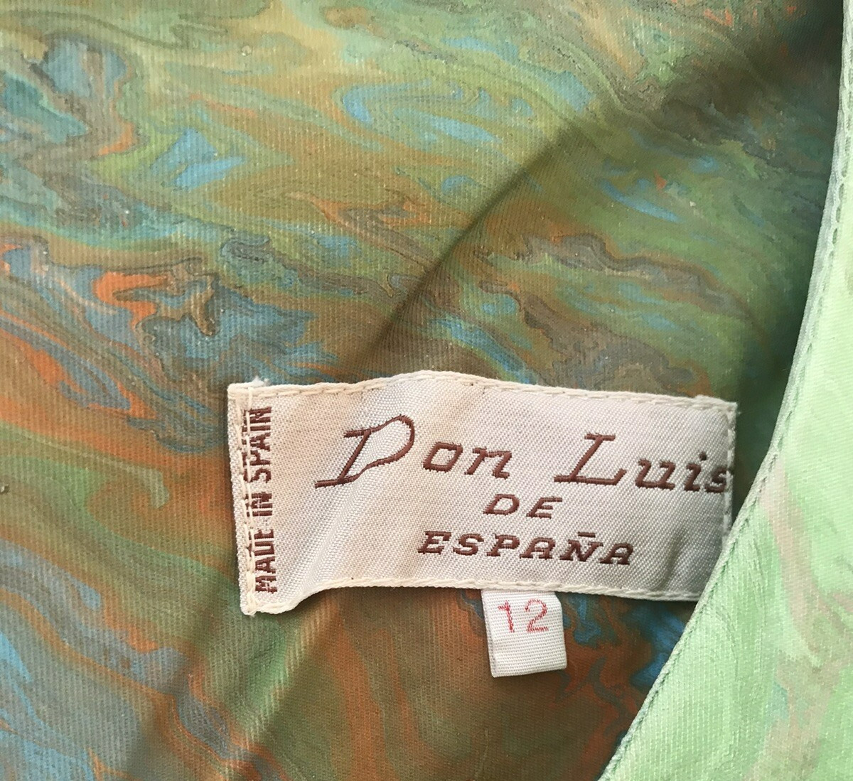 Vtge 1970s Sheer Designer dress Don Luis De Espana 12 Chiffon Angel Ruffles